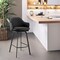 Armen Living Brigden Black Faux Leather and Black Metal Swivel 26" Counter Stool LCBRBABLBL26 - alternate 9